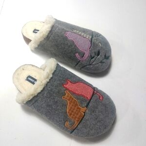 Land's End Women's Cat Print Slippers Size 10B